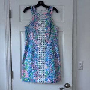Lilly Pulitzer Blue and White Halter Sheath Dress